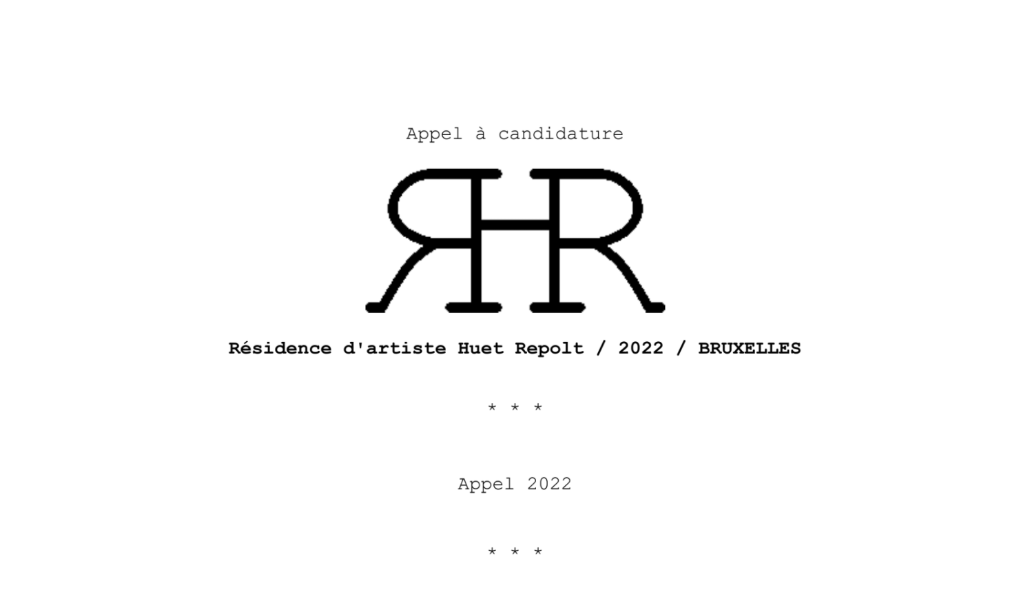 Résidence d’artiste Huet Repolt à Bruxelles